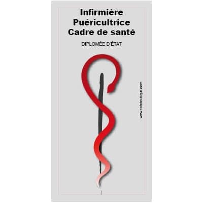 Caducée Infirmière(ier) Puéricultrice(teur) cadre de santé Diplômé(e) d'Etat