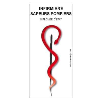 Caducée Infirmière(ier) Sapeurs Pompiers Diplômé(e) d'Etat